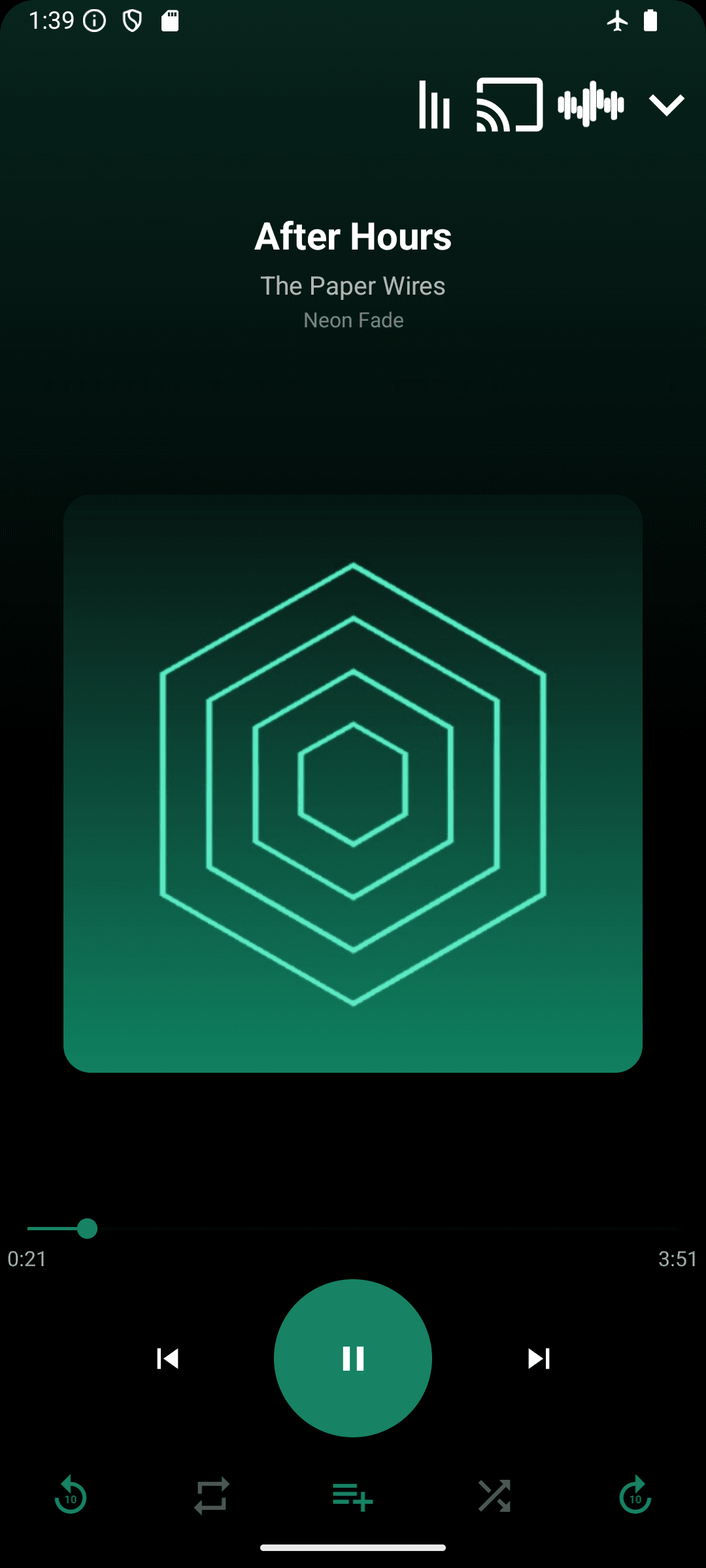 Queue playing a local song with the device in airplane mode